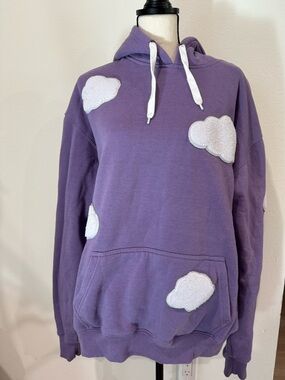 Steady Hands Lavender Cloud Hoodie Purple Chenille Patch Pastel Aesthetic XXL